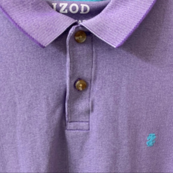 IZOD Purple Cotton Knit Performance Golf Shirt Men’s Large - Picture 4 of 13